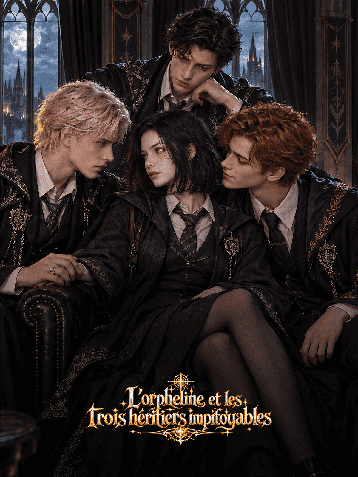 L’orpheline et les trois héritiers impitoyables cover